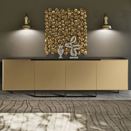 Madia da Soggiorno con 4 Ante in Diverse Finiture Made in Italy - Heidi Viadurini
