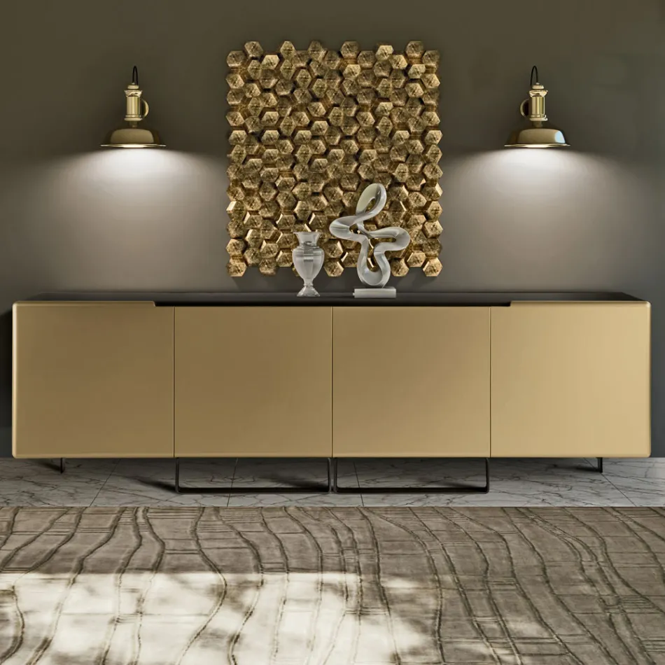 Madia da Soggiorno con 4 Ante in Diverse Finiture Made in Italy - Heidi Viadurini