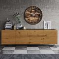Madia da Soggiorno con 4 Ante in Finitura Rovere Nodato Country - Even