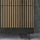 Madia da Soggiorno con 4 Ante in Finitura Rovere Nodato Nordico - Bente Viadurini