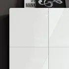 Madia da Soggiorno con 4 Ante in Finitura White Glass Made in Italy - Eline Viadurini