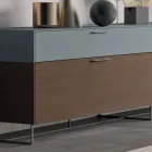 Madia da Soggiorno in Legno Ecologico con Cassetti e Top Laccato - Tamara Viadurini