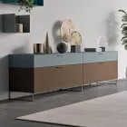 Madia da Soggiorno in Legno Ecologico con Cassetti e Top Laccato - Tamara Viadurini