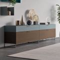 Madia da Soggiorno in Legno Ecologico con Cassetti e Top Laccato - Tamara