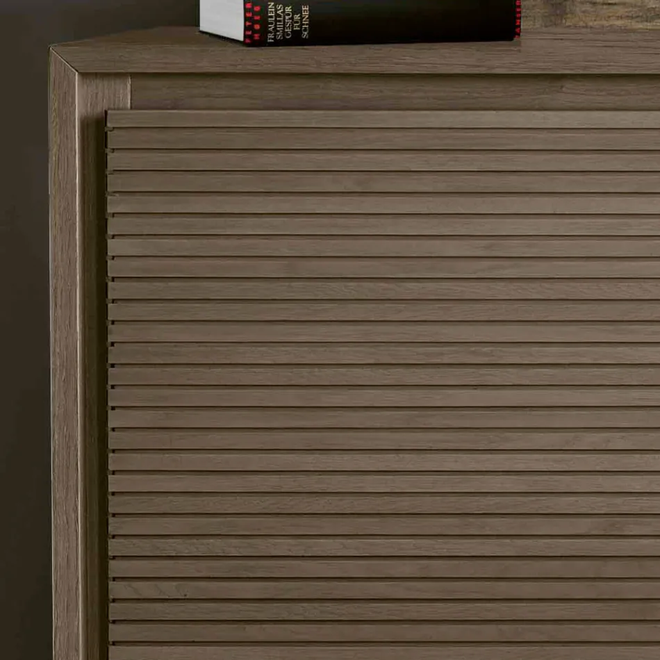 Madia da Soggiorno in Legno Finitura Fumo con Ante Made in Italy - Ramisia Viadurini