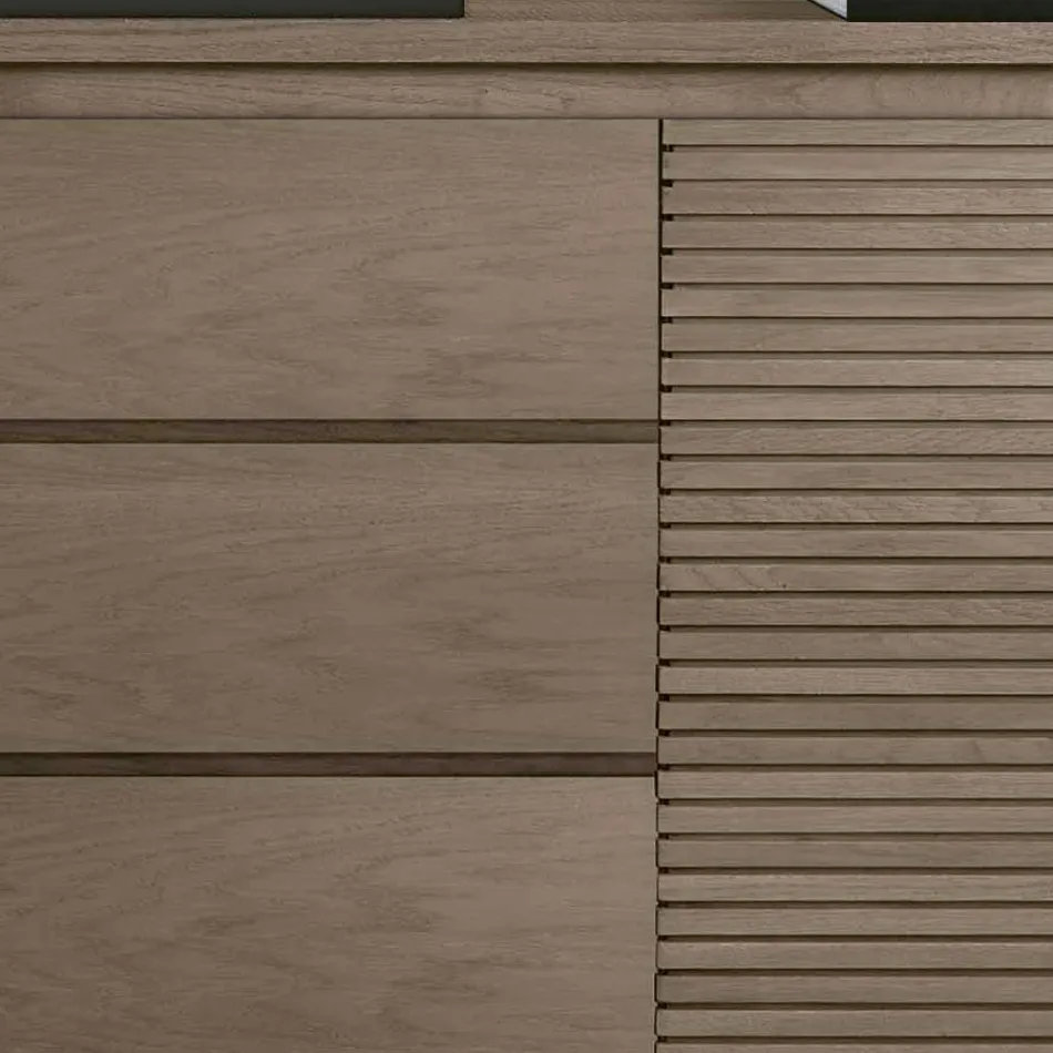 Madia da Soggiorno in Legno Finitura Fumo con Ante Made in Italy - Ramisia Viadurini