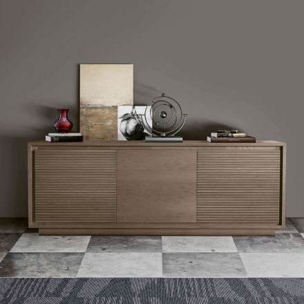 Madia da Soggiorno in Legno Finitura Fumo con Ante Made in Italy - Ramisia Viadurini