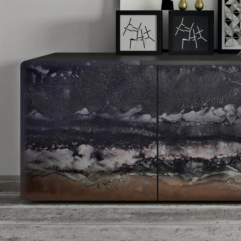 Madia da Zona Living con 3 Ante in Diverse Finiture Made in Italy - Ole Viadurini