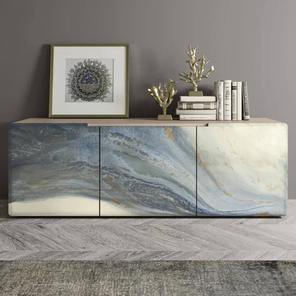Madia da Zona Living con 3 Ante in Diverse Finiture Made in Italy - Ole Viadurini