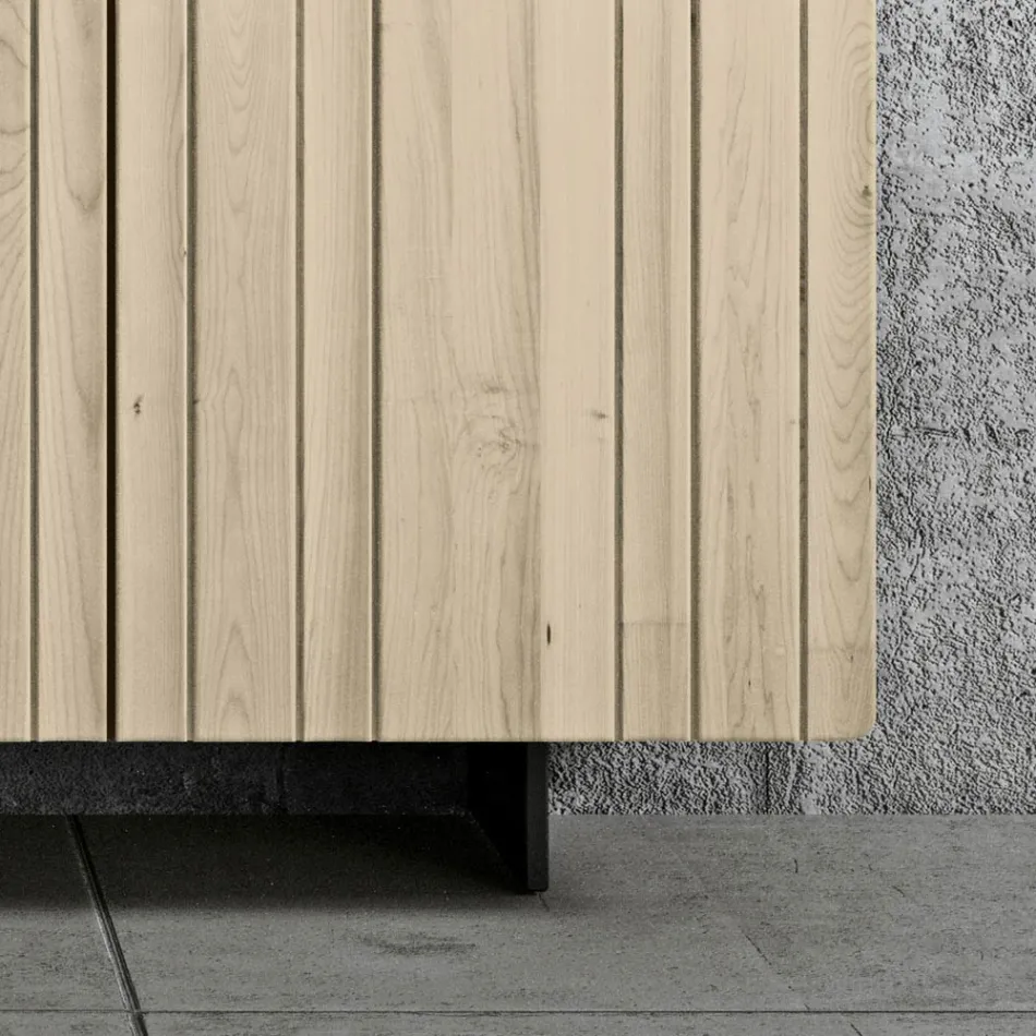 Madia da Zona Living con 3 Ante in Finitura Sabbia Made in Italy - Jan Viadurini