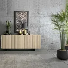 Madia da Zona Living con 3 Ante in Finitura Sabbia Made in Italy - Jan Viadurini