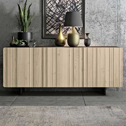Madia da Zona Living con 3 Ante in Finitura Sabbia Made in Italy - Jan Viadurini