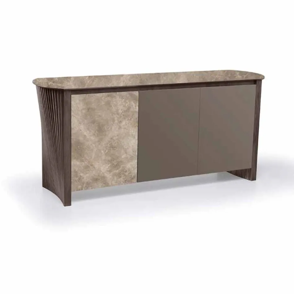 Madia di Design in Gres con Struttura in Legno e Mdf Made in Italy - Cunea Viadurini