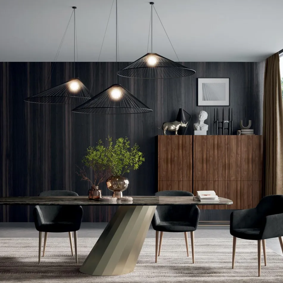 Madia in Legno con Ante Apertura Push-Pull Made in Italy - Salerno Viadurini