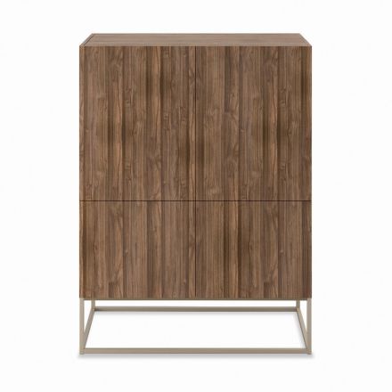 Madia in Legno con Ante Apertura Push-Pull Made in Italy - Salerno Viadurini