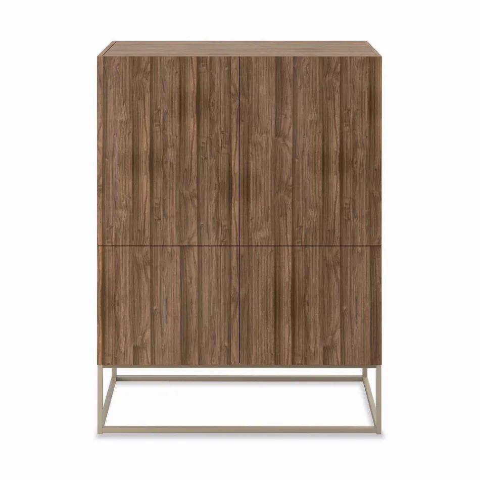 Madia in Legno con Ante Apertura Push-Pull Made in Italy - Salerno Viadurini