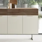 Madia in Legno Ecologico a 4 Ante con Cassetti e Top in Frassino - Tamara Viadurini