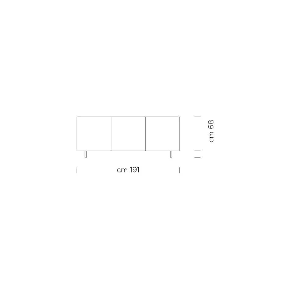 Madia in Legno Laccato con 2 o 3 Ante in Ceramica Made in Italy - Fiorenza Viadurini