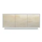 Madia in Legno Laccato con 2 o 3 Ante in Ceramica Made in Italy - Fiorenza Viadurini