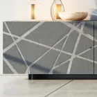 Madia in Mdf Laccato Fango Opaco con Base a Zoccolo Made in Italy - Arise Viadurini