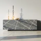 Madia in Mdf Laccato Fango Opaco con Base a Zoccolo Made in Italy - Arise Viadurini