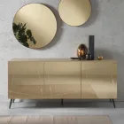 Madia in Nobilitato con Ante Rivestite in Specchio Made in Italy - Ester Viadurini