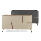 Madia in Nobilitato e Mdf con Inserti in Laminato Made in Italy - Gordita Viadurini