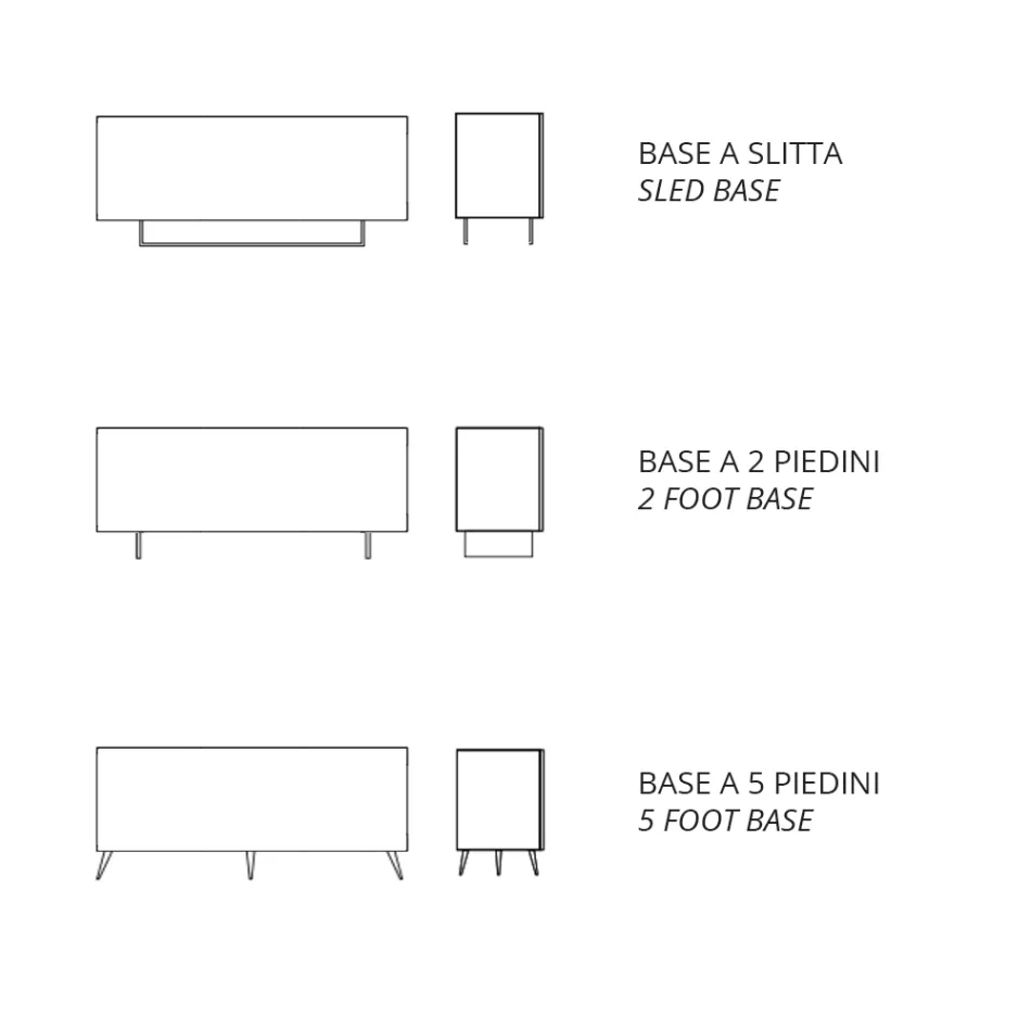 Madia in Nobilitato e Mdf con Inserti in Laminato Made in Italy - Gordita Viadurini