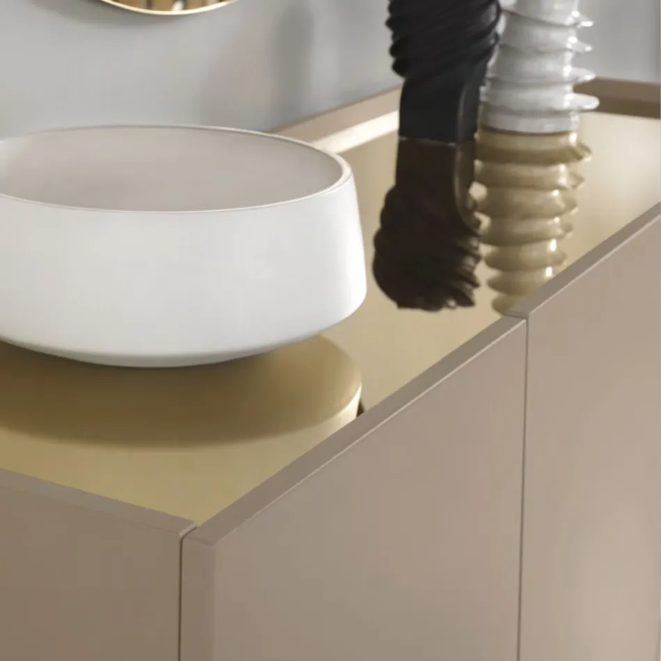 Madia in Nobilitato e Mdf con Inserti in Laminato Made in Italy - Gordita Viadurini