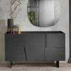 Madia in Nobilitato e Mdf con Inserti in Laminato Made in Italy - Gordita Viadurini