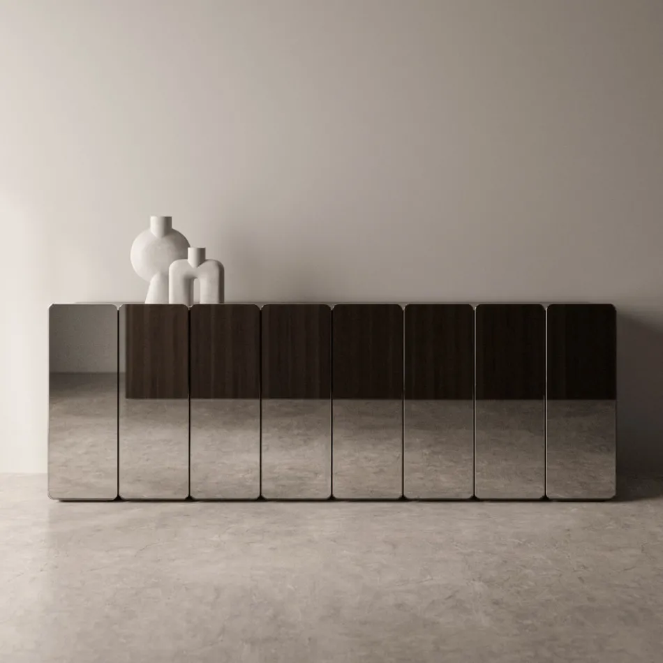 Madia Moderna a Specchio in Legno dal Design Elegante Made in Italy - Ester Viadurini