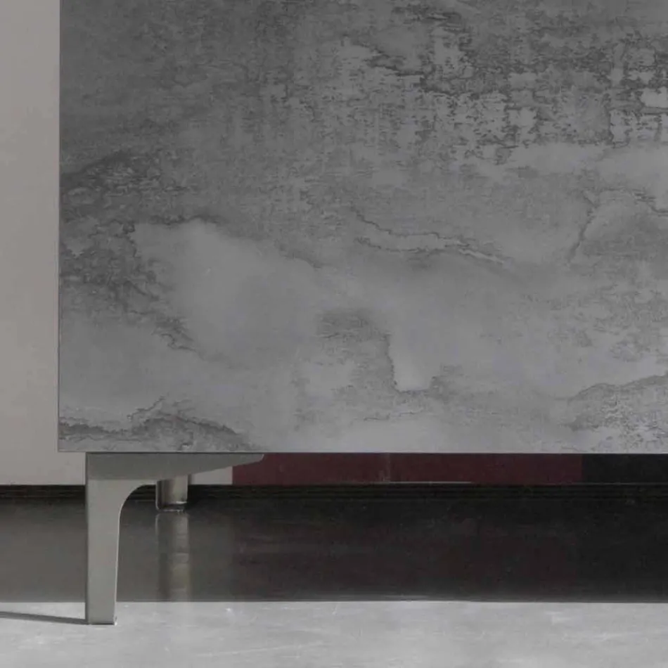 Madia Moderna a Tre Ante in Nobilitato Bronzo o Grigio Made in Italy – Clemente Viadurini