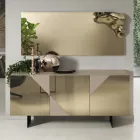 Madia Moderna con Ante in Mdf Rivestite in Specchio Made in Italy - Morgana Viadurini