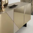 Madia Moderna con Ante in Mdf Rivestite in Specchio Made in Italy - Morgana Viadurini