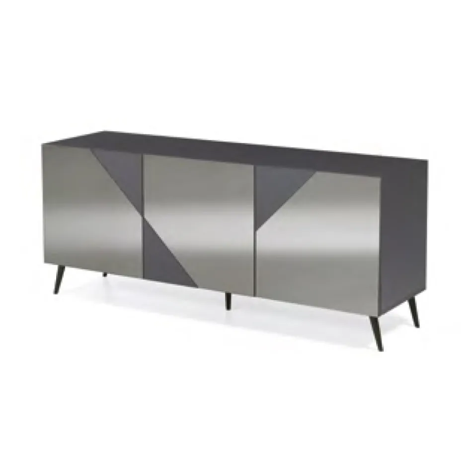 Madia Moderna con Ante in Mdf Rivestite in Specchio Made in Italy - Morgana Viadurini