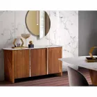Madia Moderna in Legno con Piano e Anta in Gres Marmo Made in Italy - Wonka Viadurini