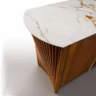 Madia Moderna in Legno con Piano e Anta in Gres Marmo Made in Italy - Wonka Viadurini