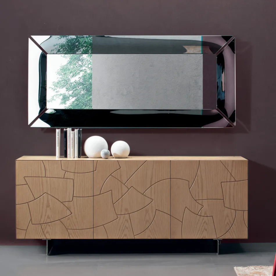 Madia Moderna in Legno di Frassino Impiallacciato Made in Italy - Galassia Viadurini