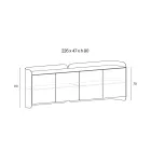 Madia Moderna in Legno e Metallo Curvato di Design Made in Italy - Rugiada Viadurini