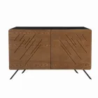 Madia Salotto in Mdf con Incisioni a 2 o 3 Ante Made in Italy - Eleganza Viadurini