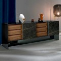 Madia Soggiorno 2 Ante Ceramica e Struttura Vetro Fumè Made in Italy – Scocca