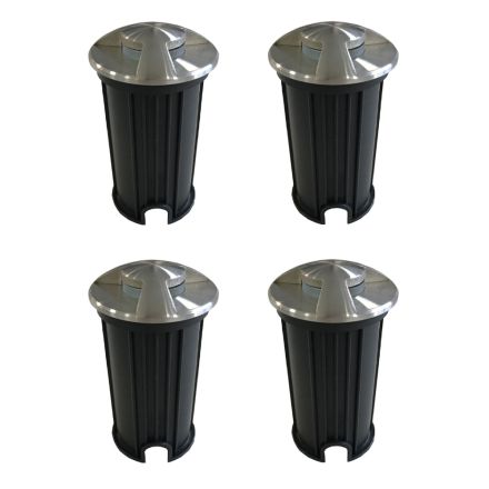Marcatore Led da Esterno Led 2W in Acciaio Inox da Incasso 4 Pezzi - Elisir Viadurini