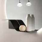 Mensola da Parete Ondulata in Metallo in Tre Finiture di Colore - Nimea Viadurini