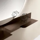 Mensola in Metallo dal Design Moderno Con Due Ripiani Orizzontali - Miro Viadurini