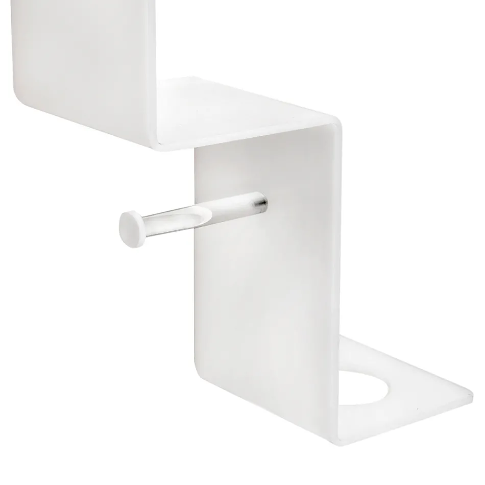 Mensola per il Bagno con Porta Rotolo e Porta Scopino Made in Italy - Paperone Viadurini