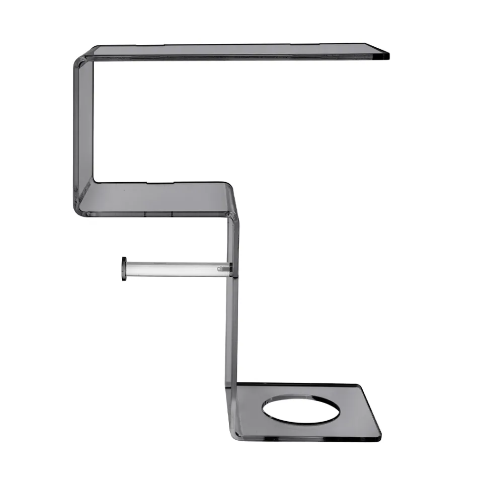 Mensola per il Bagno con Porta Rotolo e Porta Scopino Made in Italy - Paperone Viadurini