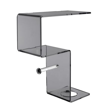 Mensola per il Bagno con Porta Rotolo e Porta Scopino Made in Italy - Paperone Viadurini