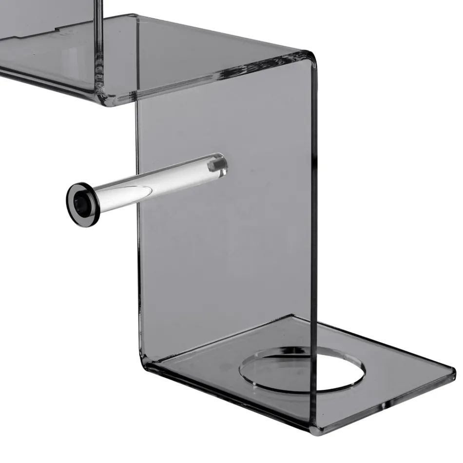 Mensola per il Bagno con Porta Rotolo e Porta Scopino Made in Italy - Paperone Viadurini