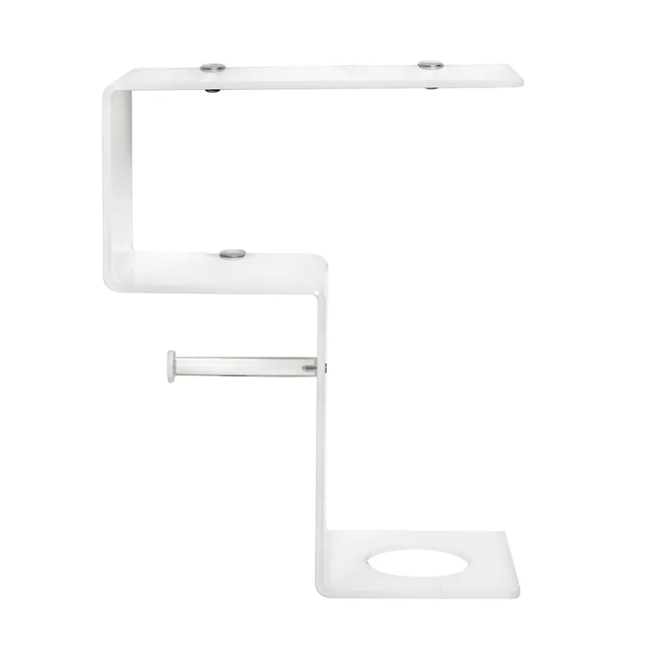 Mensola per il Bagno con Porta Rotolo e Porta Scopino Made in Italy - Paperone Viadurini