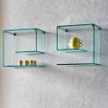 Mensole a Muro in Vetro Trasparente di Design Made in Italy 2 Pezzi - Rullo